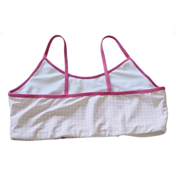 AQUA Athletic Pink Gingham Pullover Sports Bra Size XL - Picture 2 of 3